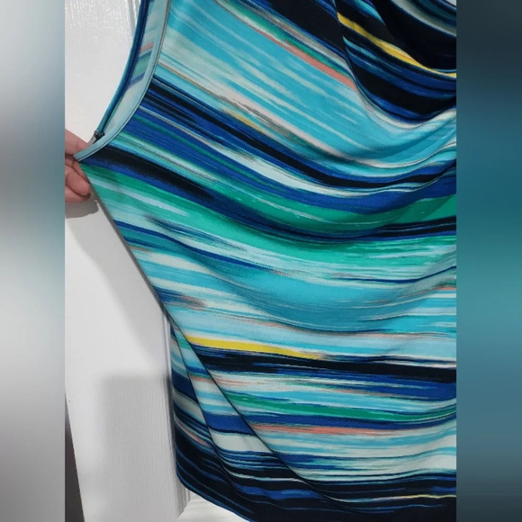 Calvin Klein Multicolor Striped Top 1X Sleeveless - Picture 4 of 8